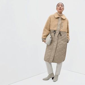 Everlane Quilted Teddy Coat Small